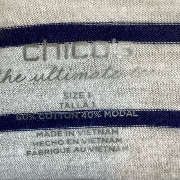 Chicos women’s sweater‎ size 1 white and blue - Picture 3 of 7